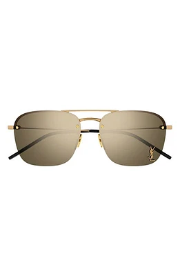 Saint Laurent 59mm Tinted Aviator Sunglasses in Bronze at Nordstrom