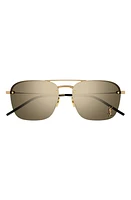 Saint Laurent 59mm Tinted Aviator Sunglasses in Bronze at Nordstrom