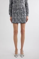 Givenchy Cutlines 4G Logo Jacquard Tweed Miniskirt Navy at Nordstrom,