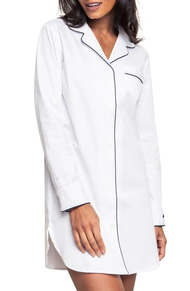 Petite Plume Cotton Nightshirt White at Nordstrom,