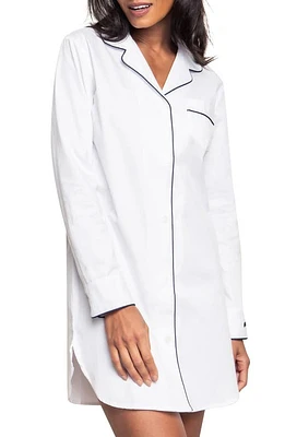 Petite Plume Cotton Nightshirt White at Nordstrom,