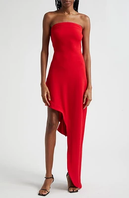 ORIRE June Ruffle Asymmetric Strapless Dress Orange at Nordstrom, Us