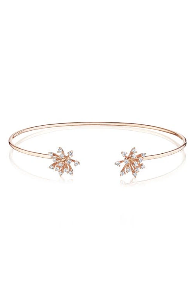 Hueb Luminus Diamond Cuff Bracelet in Pink Gold at Nordstrom, Size Small