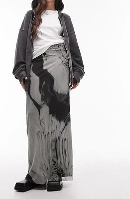 Topshop Jersey Mesh Maxi Skirt Grey at Nordstrom, Us