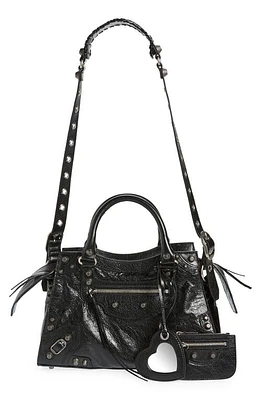 Balenciaga Small Neo Cagole Leather Shoulder Bag in Black at Nordstrom