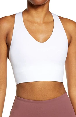 SPANX Longline Medium Impact Sports Bra White at Nordstrom,