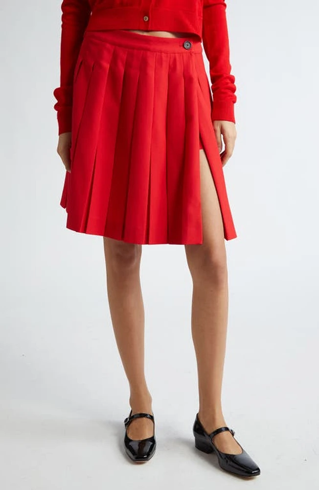 Sandy Liang Astra Pleated Skort Red at Nordstrom,