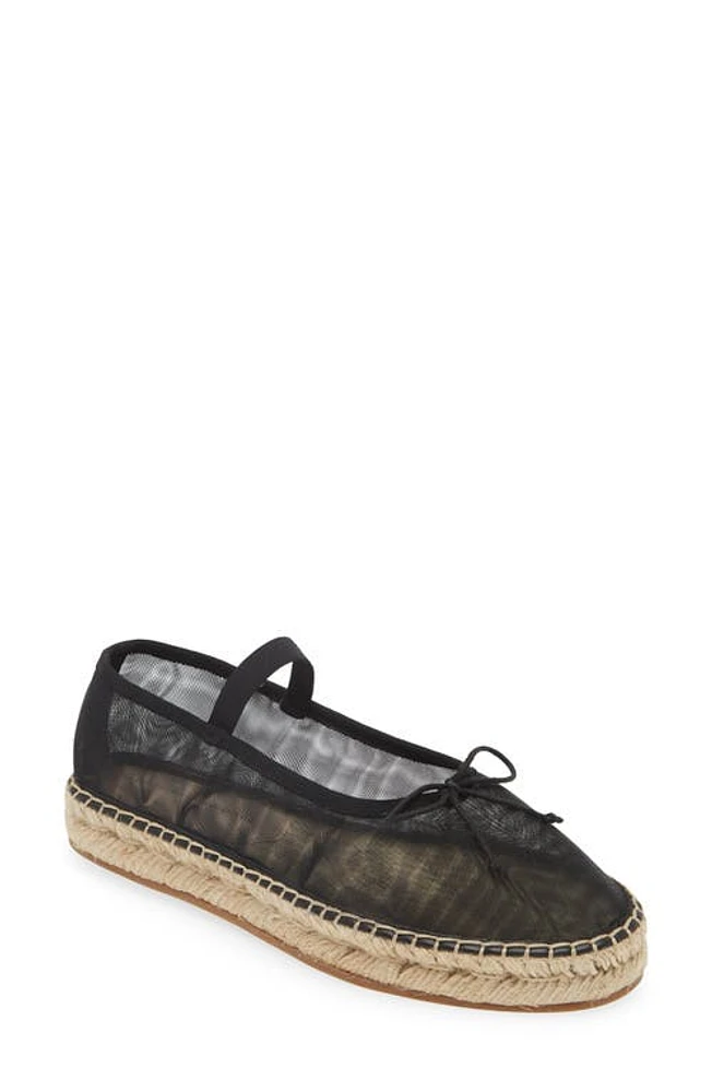 Loeffler Randall Kayla Soft Mary Jane Espadrille Ballet Flat Black at Nordstrom,