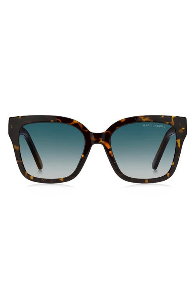 Marc Jacobs 53mm Gradient Square Sunglasses in Havana/Blue Shaded at Nordstrom