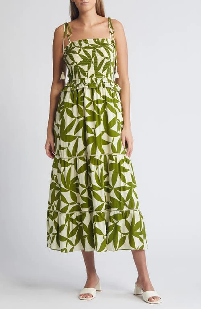 Lost + Wander Renoirs Terrace Maxi Sundress Cream Olive Multi at Nordstrom,