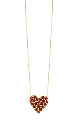 Bony Levy 14K Gold Garnet Heart Pendant Necklace in 14K Yellow Gold at Nordstrom, Size 18