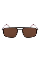 Lacoste 56mm Rectangular Sunglasses in Matte Brown at Nordstrom