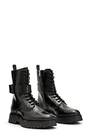 AllSaints Onyx Combat Boot Black at Nordstrom,