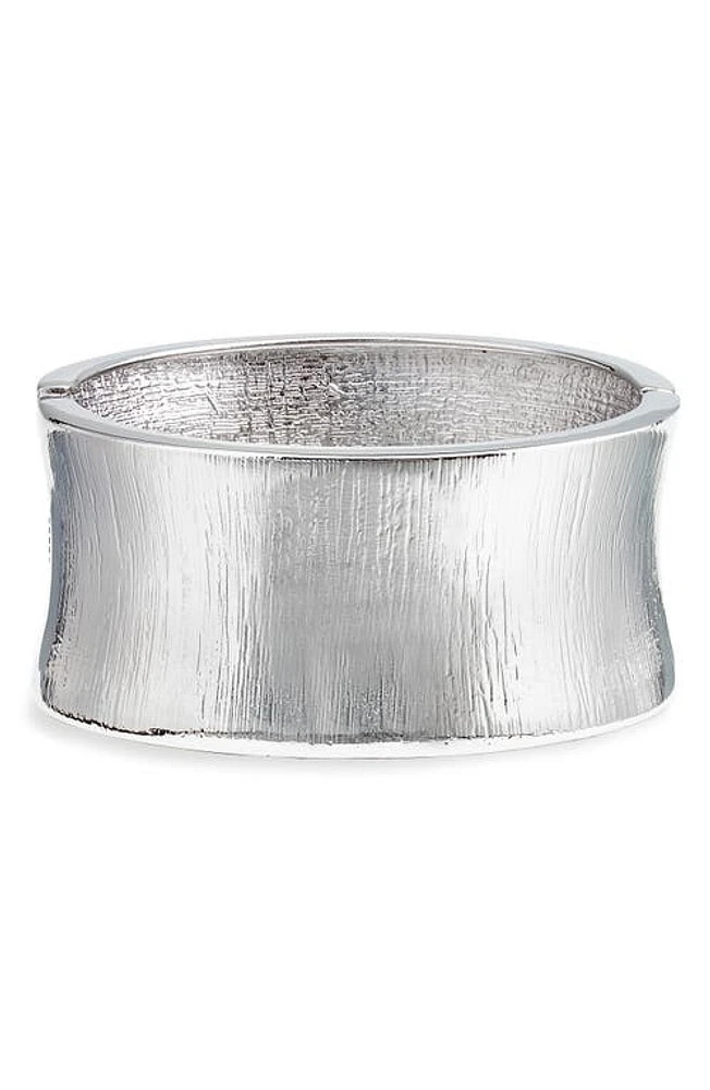 Nordstrom Textured Hinge Bracelet Cuff in Rhodium at Nordstrom