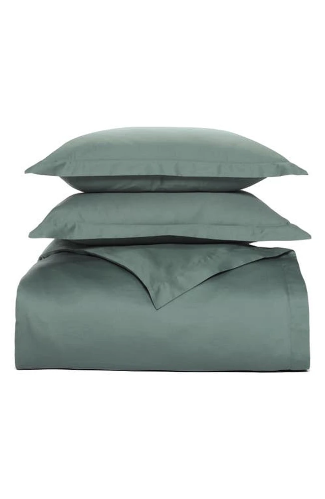 Boll & Branch Signature Hemmed Duvet Set in Spruce at Nordstrom, Size Full