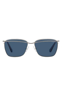 Swarovski 58mm Rectangular Sunglasses in Dark Silver at Nordstrom