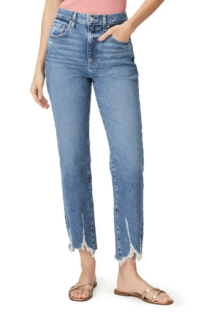 PAIGE Noella High Waist Distressed Straight Leg Jeans Zita Destructed W/Peak Hem at Nordstrom,