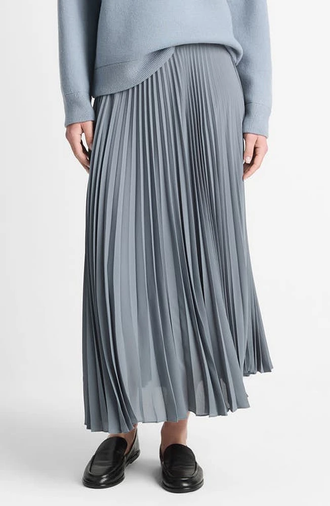 Vince Pleated Midi Skirt Lake Stone at Nordstrom,