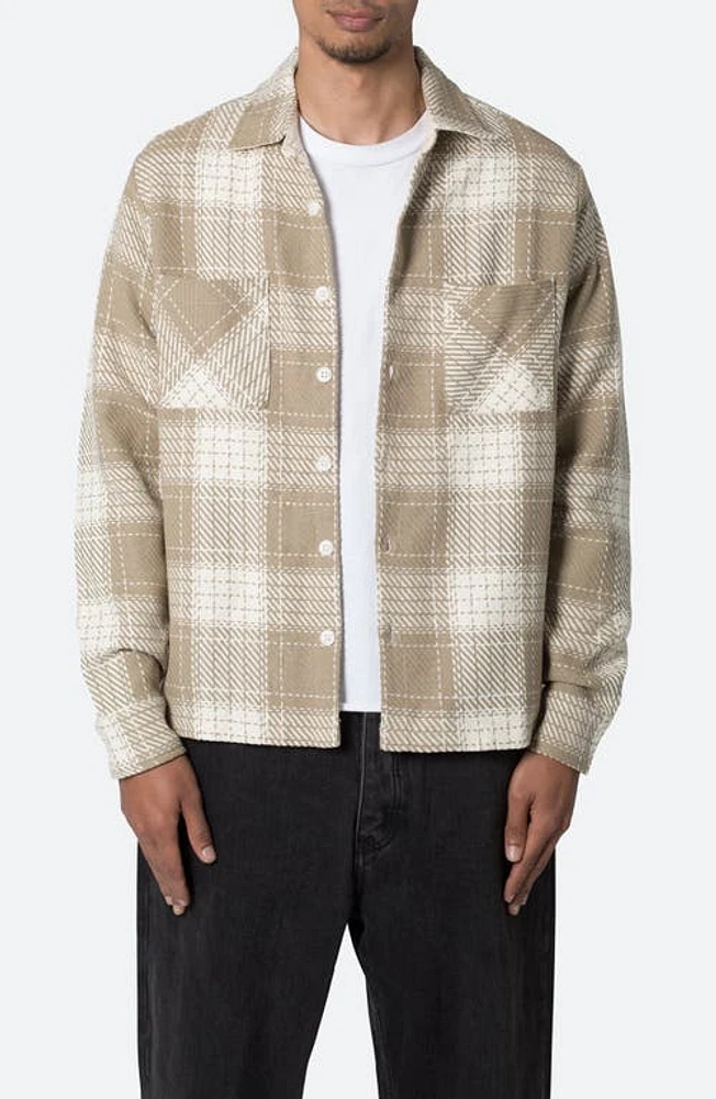 mnml Plaid Classic Flannel Button-Up Shirt Earth at Nordstrom,