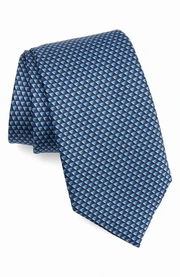 ZEGNA TIES Quadri Colorati Microprint Silk Tie in Navy at Nordstrom