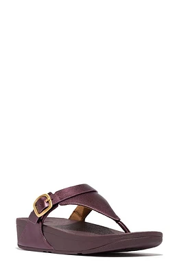 FitFlop Lulu Platform Wedge Flip Flop Metallic Mauve Wine at Nordstrom,