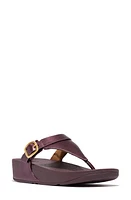 FitFlop Lulu Platform Wedge Flip Flop Metallic Mauve Wine at Nordstrom,