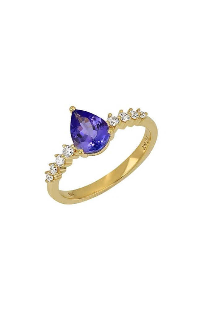 Bony Levy Iris Pear Cut Tanzanite & Diamond Statement Ring 18K Yellow Gold at Nordstrom,