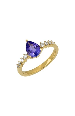 Bony Levy Iris Pear Cut Tanzanite & Diamond Statement Ring 18K Yellow Gold at Nordstrom,