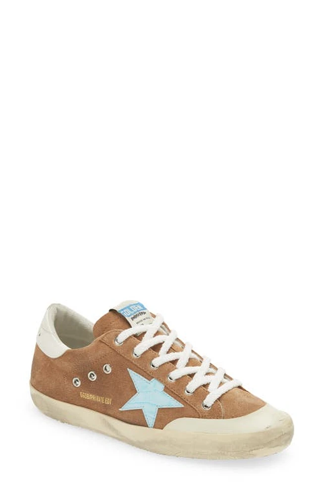 Golden Goose Super-Star Low Top Sneaker in Tobacco/Light Blue/White at Nordstrom, Size 7Us