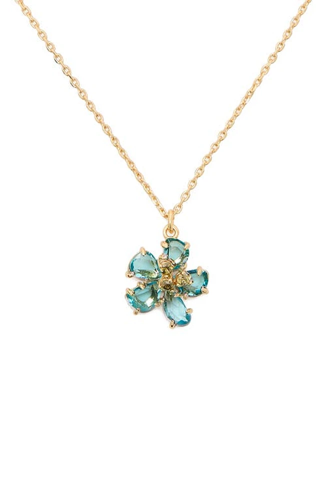 Kate Spade New York paradise flower mini pendant necklace in Blue Gold at Nordstrom