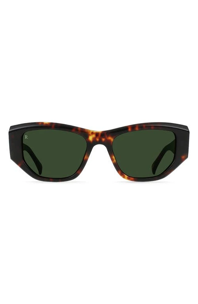 RAEN Ynez 54mm Mirrored Square Sunglasses in Ristretto Tortoise/Green at Nordstrom