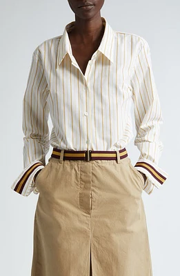 Dries Van Noten Celina Stripe Cotton Button-Up Shirt at Nordstrom, Us