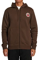 RVCA Standard Issue Zip Hoodie Chocolate at Nordstrom,