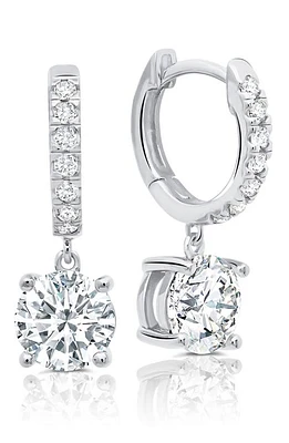 Crislu Cubic Zirconia Huggie Earrings in Platinum at Nordstrom