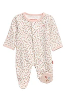 Magnetic Me Bedford Floral Organic Cotton Footie in Pink at Nordstrom, Size 18-24M