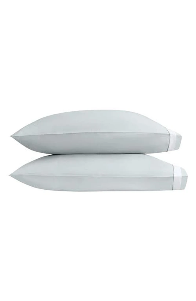 Matouk Ambrose Set of 2 600 Thread Count Egyptian Cotton Pillowcases in Pool/Bone at Nordstrom