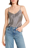 FRAME Stripe V-Neck Silk Camisole Dark Navy Multi at Nordstrom,