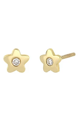 Bony Levy Kids' Diamond Flower Stud Earrings in 18K Yellow Gold at Nordstrom