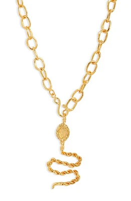 Crisobela Jewelry Magdalena Snake Pendant Necklace in Gold at Nordstrom