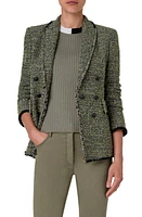 Akris punto Cotton Blend Tweed Blazer Sage-Black at Nordstrom,