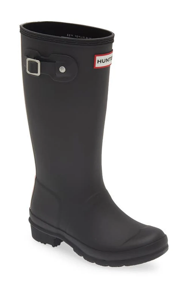 Hunter Kids' Original Back Stripe Rain Boot Black at Nordstrom, M