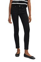 MANGO Low Rise Skinny Push-Up Jeans Black Denim at Nordstrom,