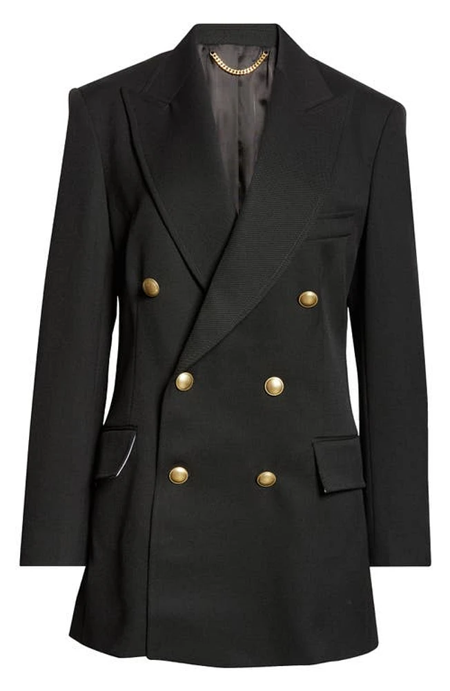 Victoria Beckham Double Breasted Long Blazer Black at Nordstrom, Us