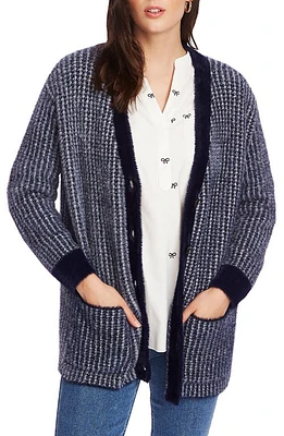 Court & Rowe Houndstooth Eyelash Knit Cardigan Navy Crush at Nordstrom,