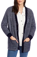 Court & Rowe Houndstooth Eyelash Knit Cardigan Navy Crush at Nordstrom,