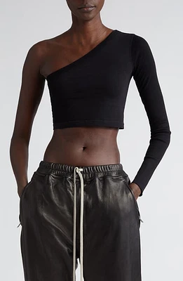 Rick Owens Ziggy One-Shoulder Cotton Jersey Crop Top Black at Nordstrom, Us