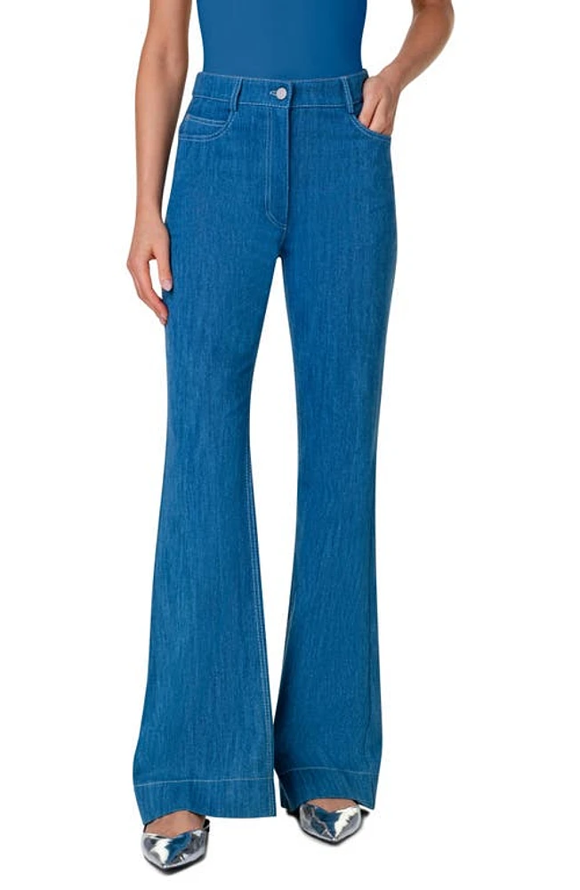 Akris punto Courtney Bootcut Jeans Medium Blue Denim at Nordstrom,