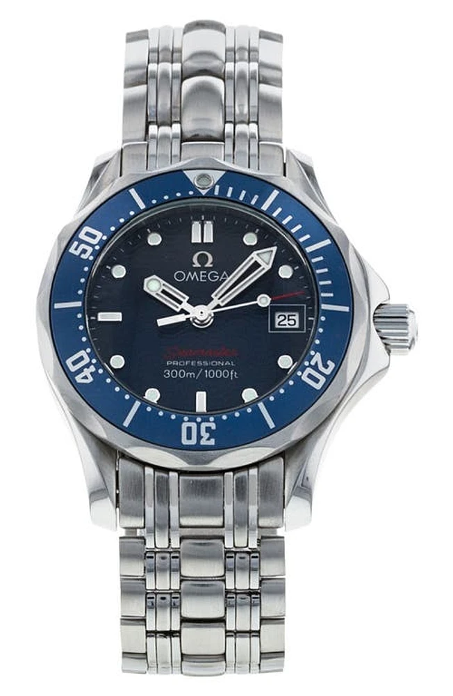 Watchfinder & Co. Omega Preowned Seamaster 300M Bracelet Watch, 28mm in Blue/Silver at Nordstrom