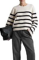 & Other Stories Crewneck Sweater Off White/Black Stripe at Nordstrom,