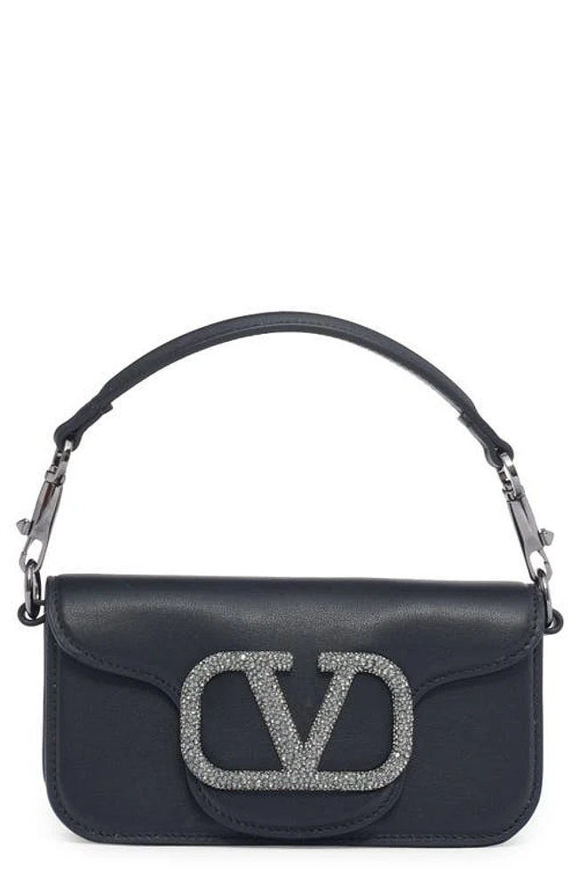 Valentino Garavani Small Locò Leather Shoulder Bag in Nero/black Diamond at Nordstrom